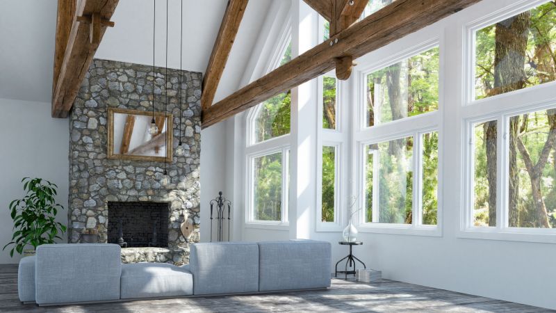Bright Living Room with Picture Windows